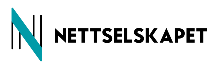 Nettselskapet logo sort turkis liggende